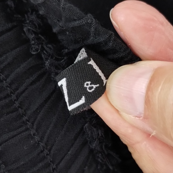 Z & L maxi skirt asymmetrical size x small to small solid black elastic waist - Picture 3 of 5